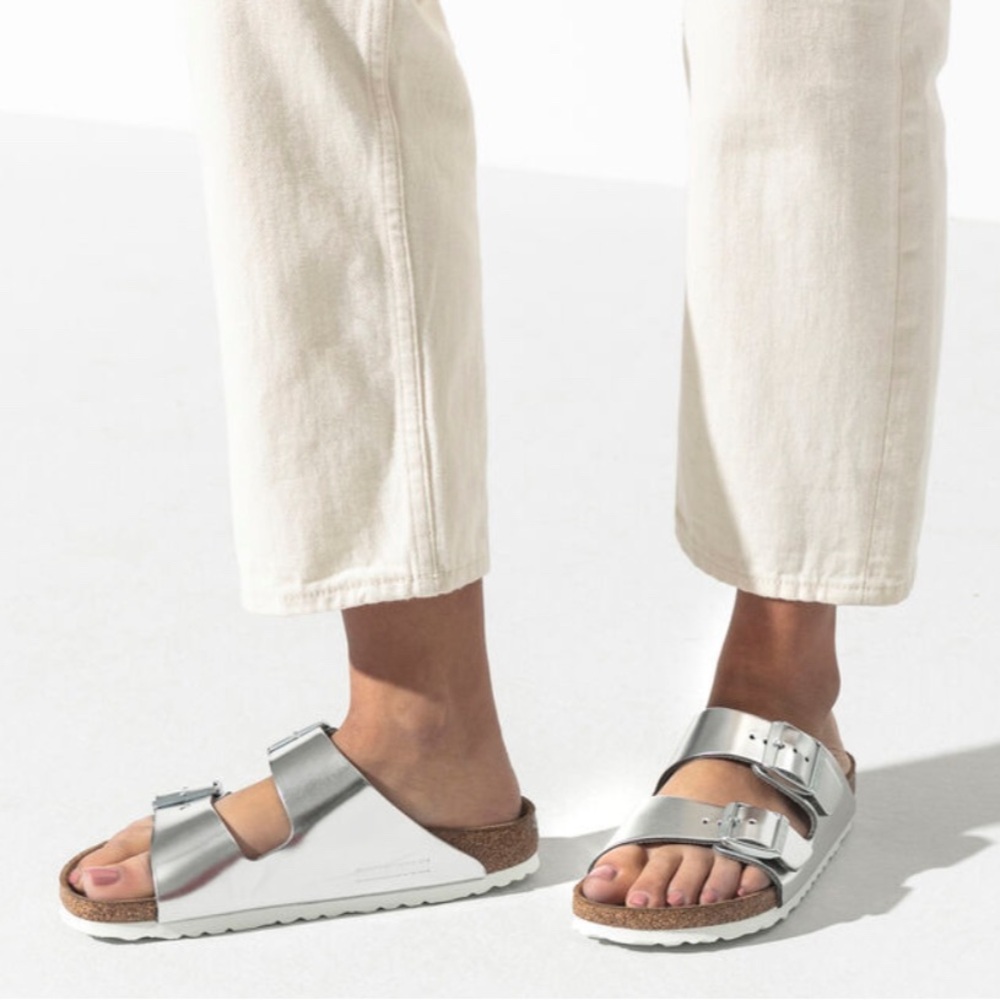 Birkenstock Arizona Silver Sandals